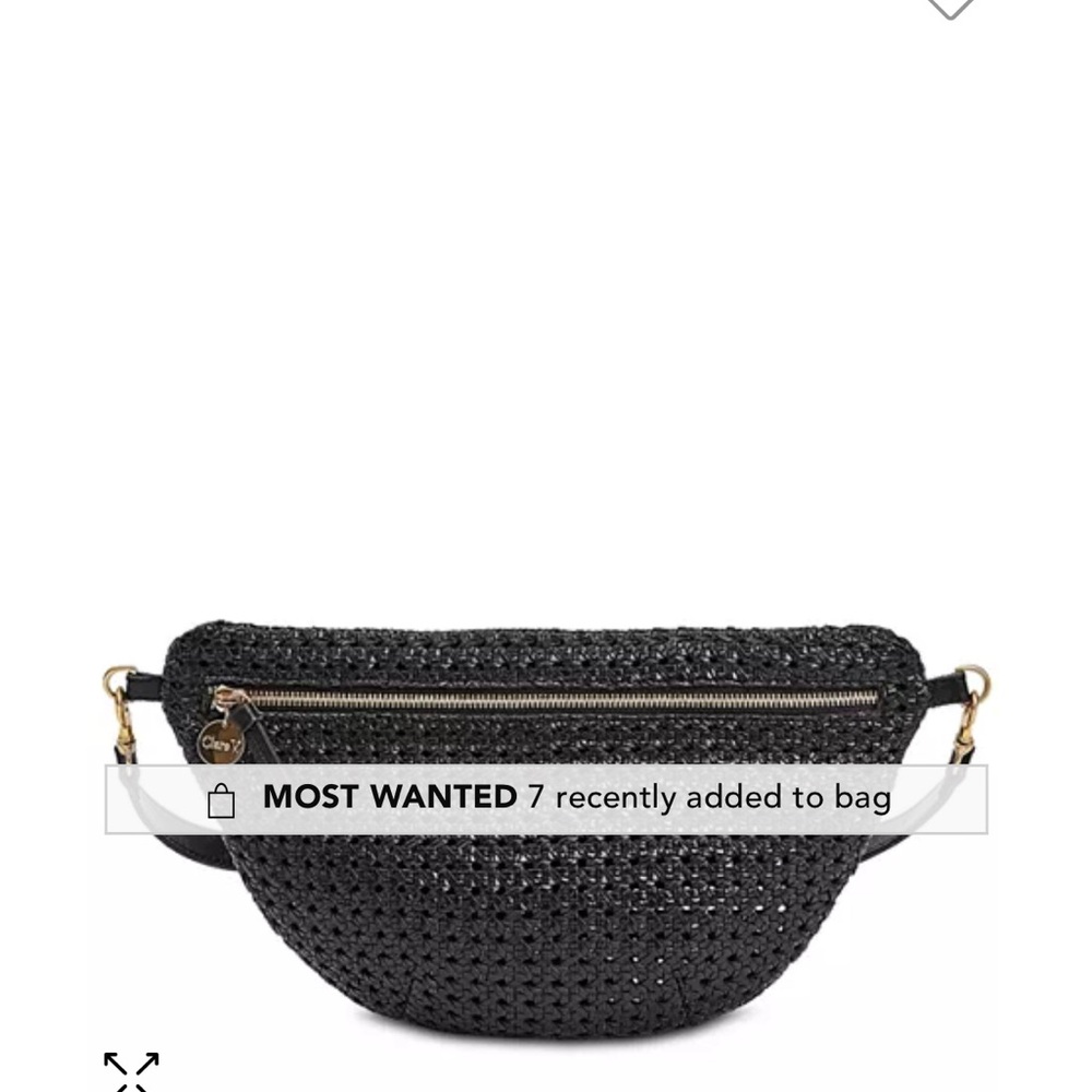 Clare V Black Grande Fanny Woven Checker Leather Belt Bag